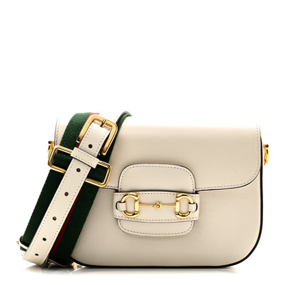 Gucci Azalea Calfskin Web Mini Horsebit 1955 Shoulder Bag Mystic White 1 of 11