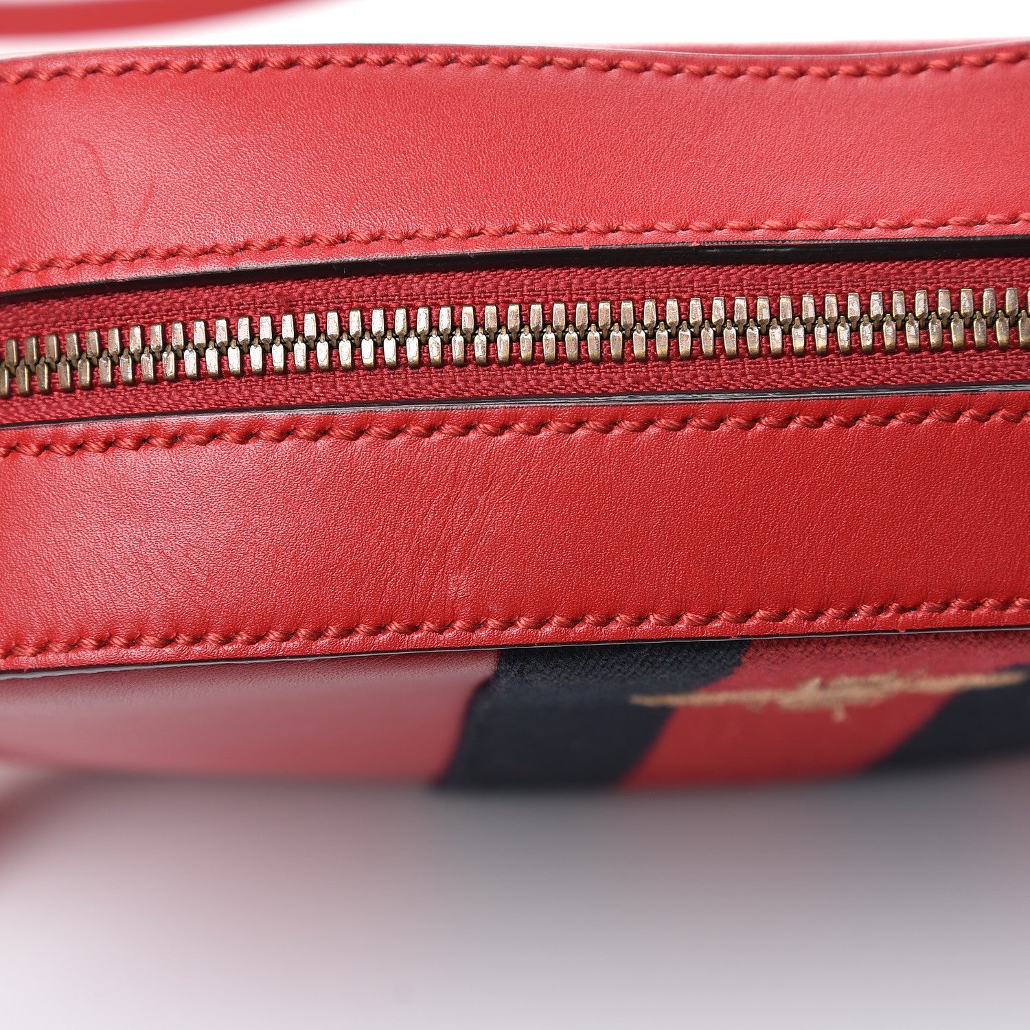 Gucci Calfskin Web Small Webby Bee Shoulder Bag Red 8 of 10