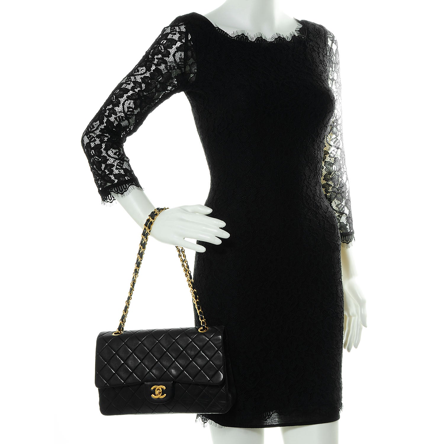 Chanel Lambskin Medium Double Flap Black 2 of 8