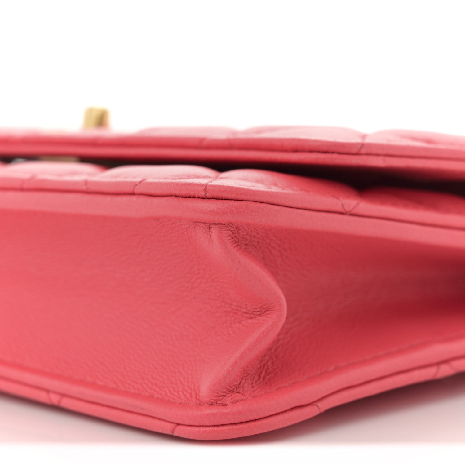 Chanel Lambskin Quilted Sweet Camellia Wallet On Chain WOC Coral 10 of 12