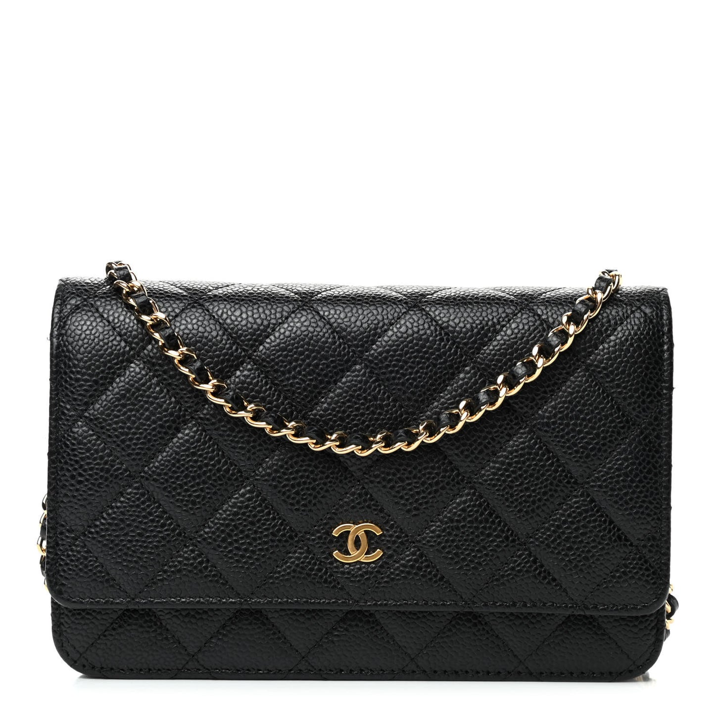 Caviar Quilted Wallet On Chain WOC Black