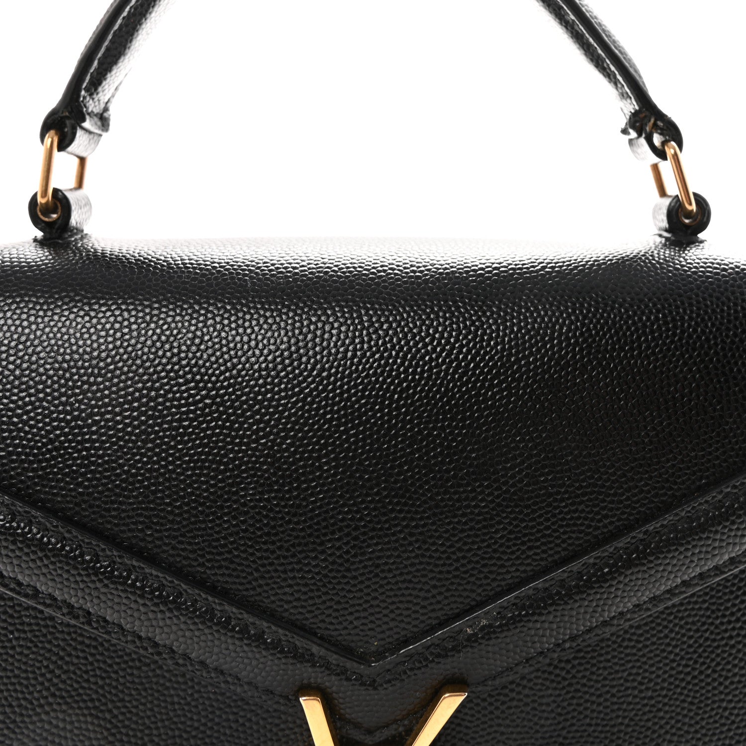 Saint Laurent Grain de Poudre Mini Classic Monogram Cassandra Top Handle Black 7 of 9