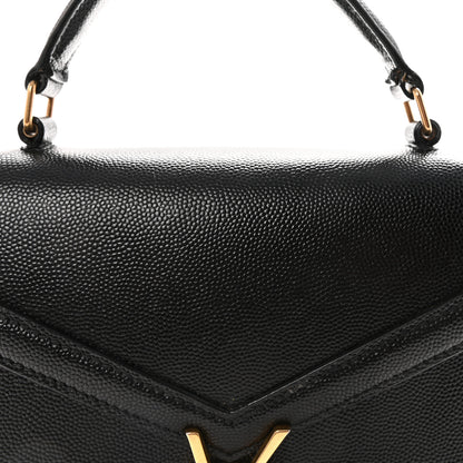 Saint Laurent Grain de Poudre Mini Classic Monogram Cassandra Top Handle Black 7 of 9