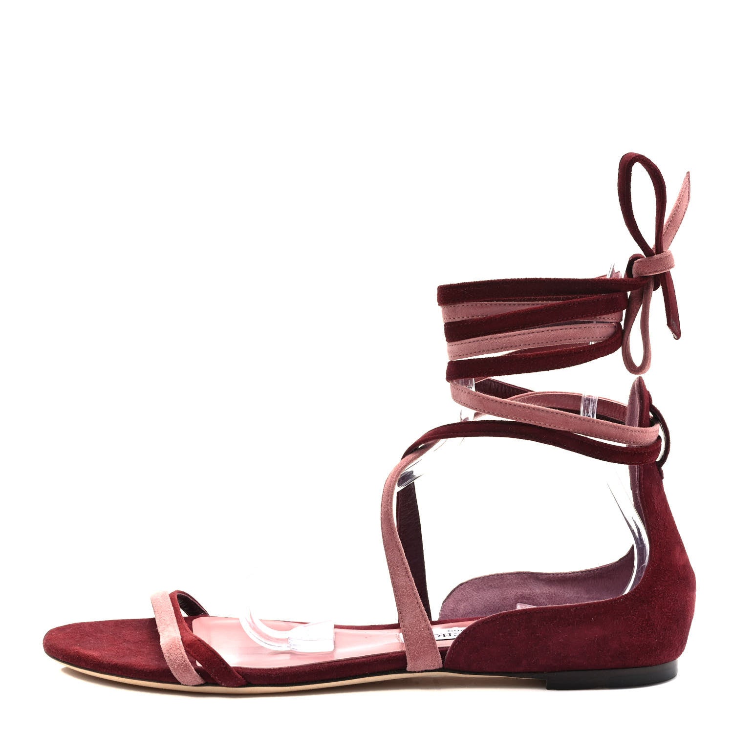 Jimmy Choo Suede Flynn Sandals 40 Vino Mix 1 of 9