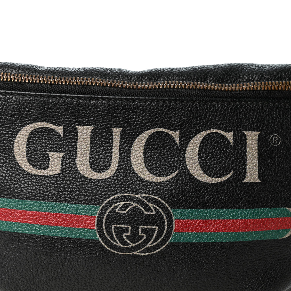 Gucci Grained Calfskin Logo Belt Bag Black 8 of 10