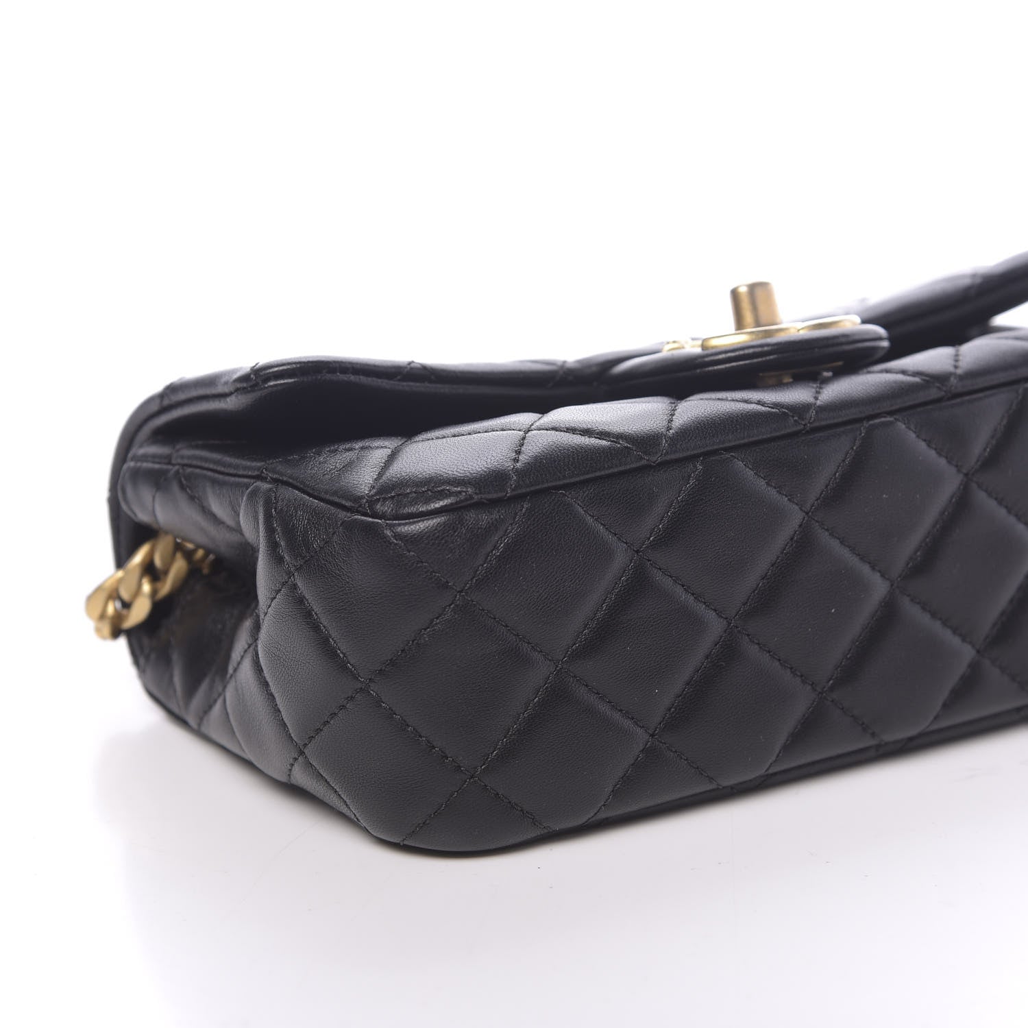 Chanel Lambskin Resin Quilted Mini Rectangular Pearl Samba Flap Black 8 of 10