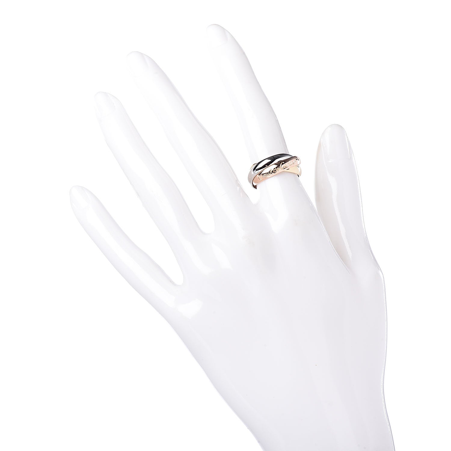 Cartier 18K Pink Yellow White Gold Classic Les Must De Trinity Ring 49 5 2 of 5