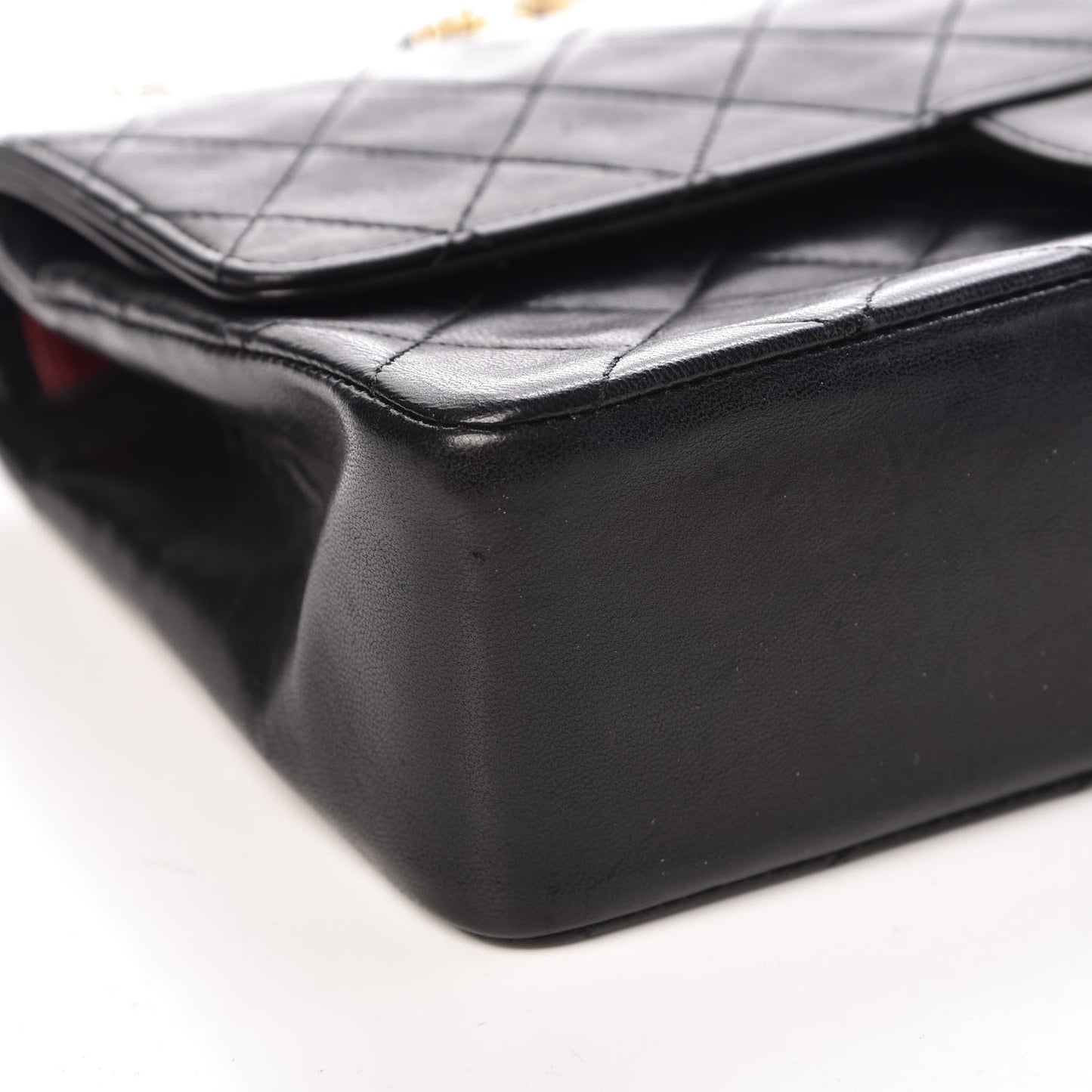 Lambskin Quilted Medium Double Flap Black
