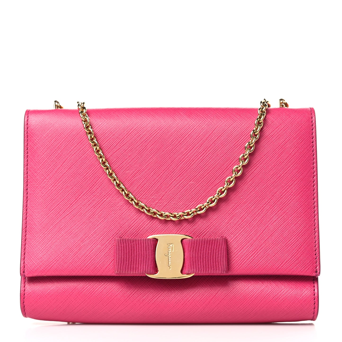 Calfskin Mini Miss Vara Bow Chain Bag Pink