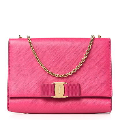 Salvatore Ferragamo Calfskin Mini Miss Vara Bow Chain Bag Pink 1 of 9