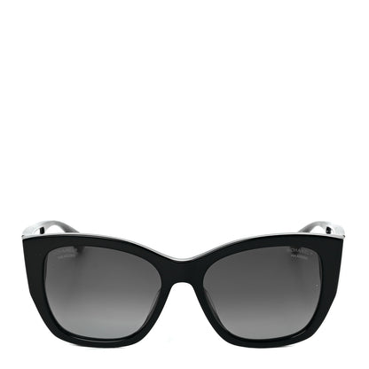 Chanel Acetate Polarized Butterfly Signature CC Sunglasses 5429-A Black 2 of 6