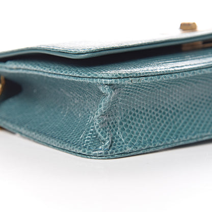 Chanel Lizard Reissue Wallet on Chain WOC Green 10 of 11