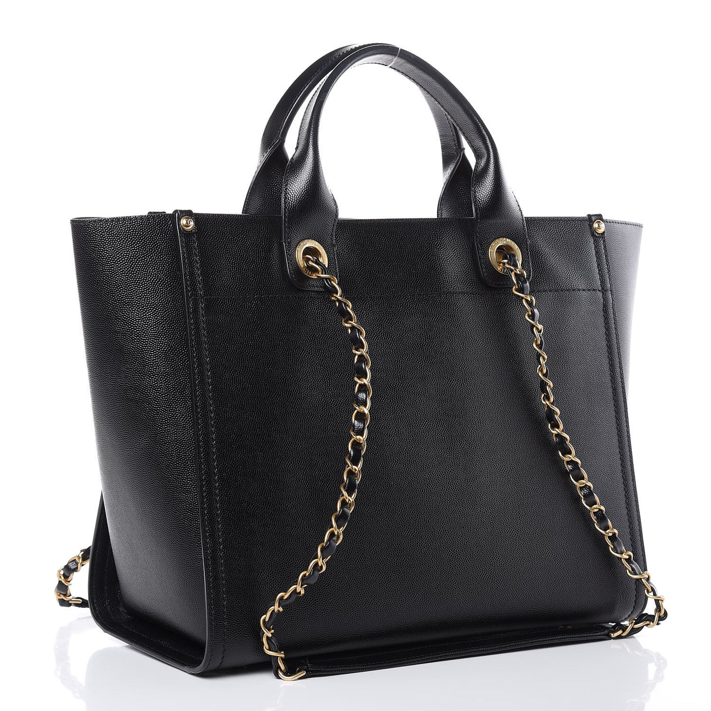 Caviar Small Studded Deauville Tote Black