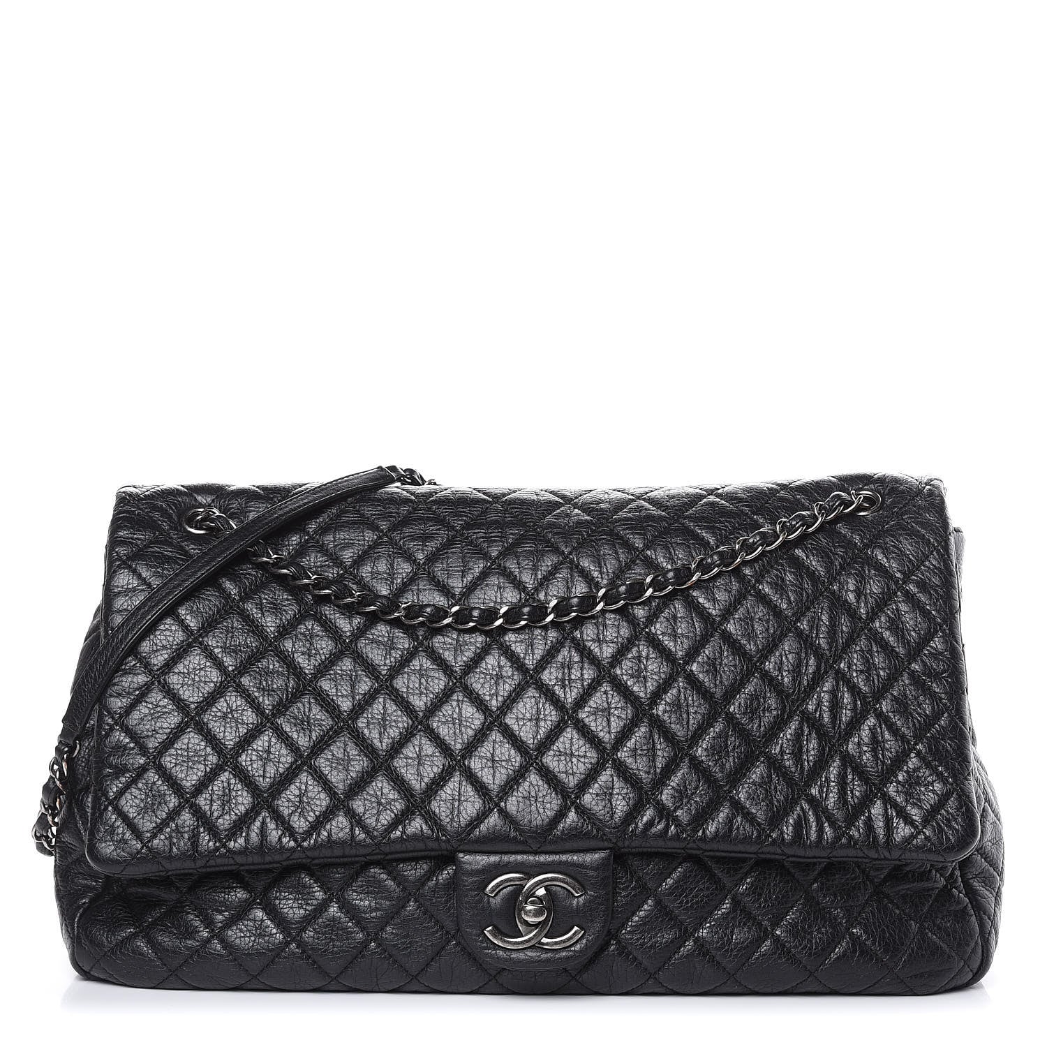 Chanel Calfskin Quilted XXL Travel Flap Bag Black 1 of 10