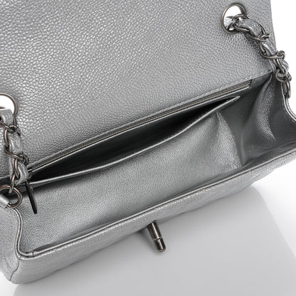 Chanel Metallic Caviar Quilted Mini Rectangular Flap Silver 5 of 8