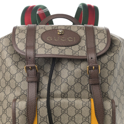Gucci Soft GG Supreme Monogram Neo Vintage Double Buckle Backpack Beige New Acero Crop 8 of 10