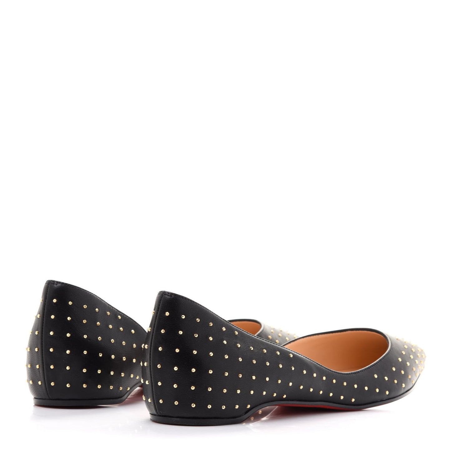 Calfskin Studded Iriza Flats 39.5 Black