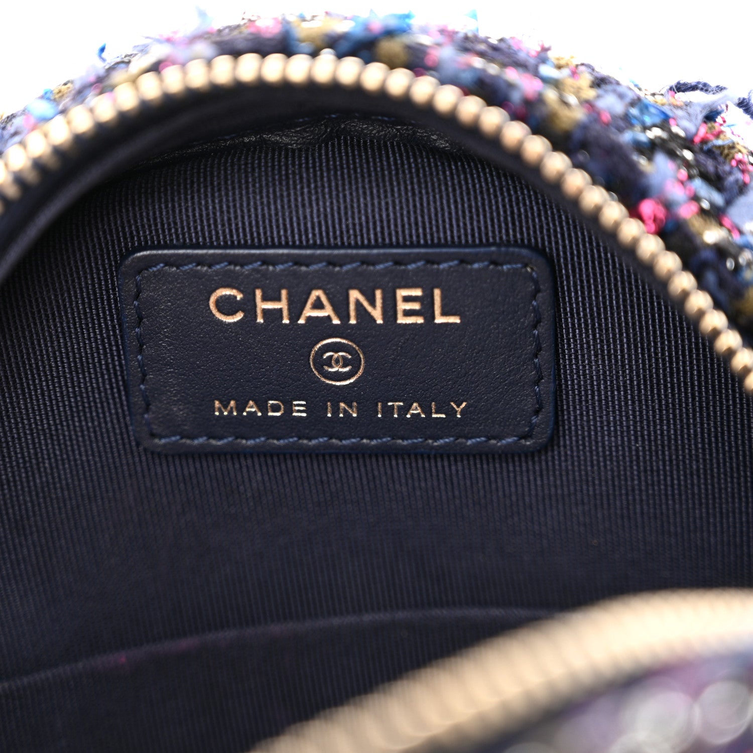 Chanel Tweed Quilted Round Clutch With Chain Multicolor 6 of 12