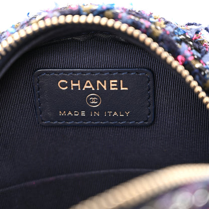 Chanel Tweed Quilted Round Clutch With Chain Multicolor 6 of 12