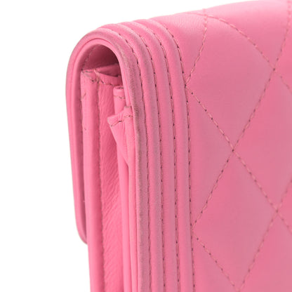 Chanel Lambskin Quilted Medium Boy Flap Wallet Pink 11 of 14