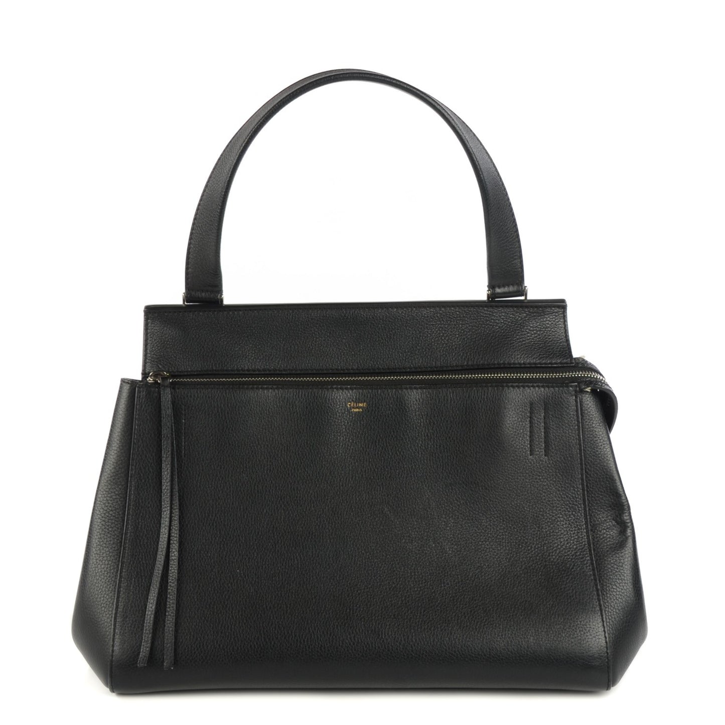 Calfskin Medium Edge Shoulder Bag Black