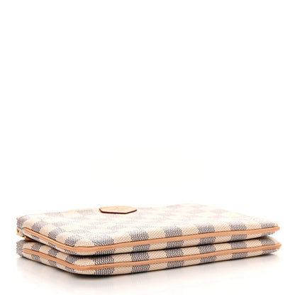 Louis Vuitton Damier Azur Double Zip Pochette 4 of 12