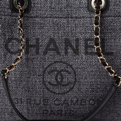Chanel Lurex Boucle Small Deauville Tote Black 10 of 11