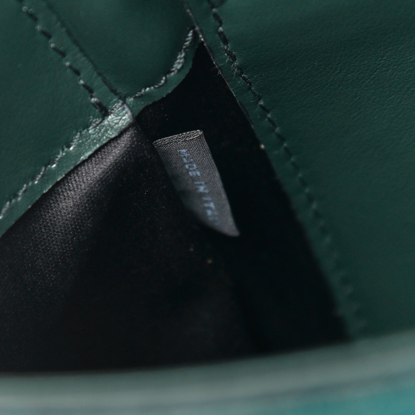 Crocodile Print Calfskin Top Handle Bag Emerald