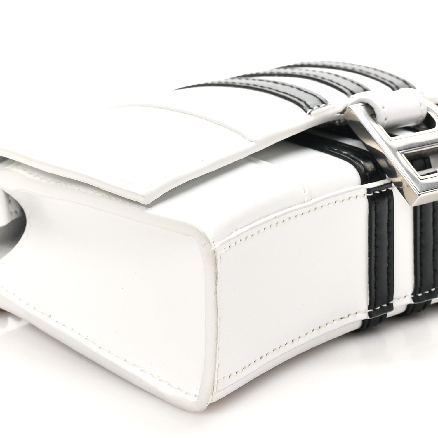 Balenciaga X ADIDAS Box Calfskin Hourglass Chain Bag White 8 of 9