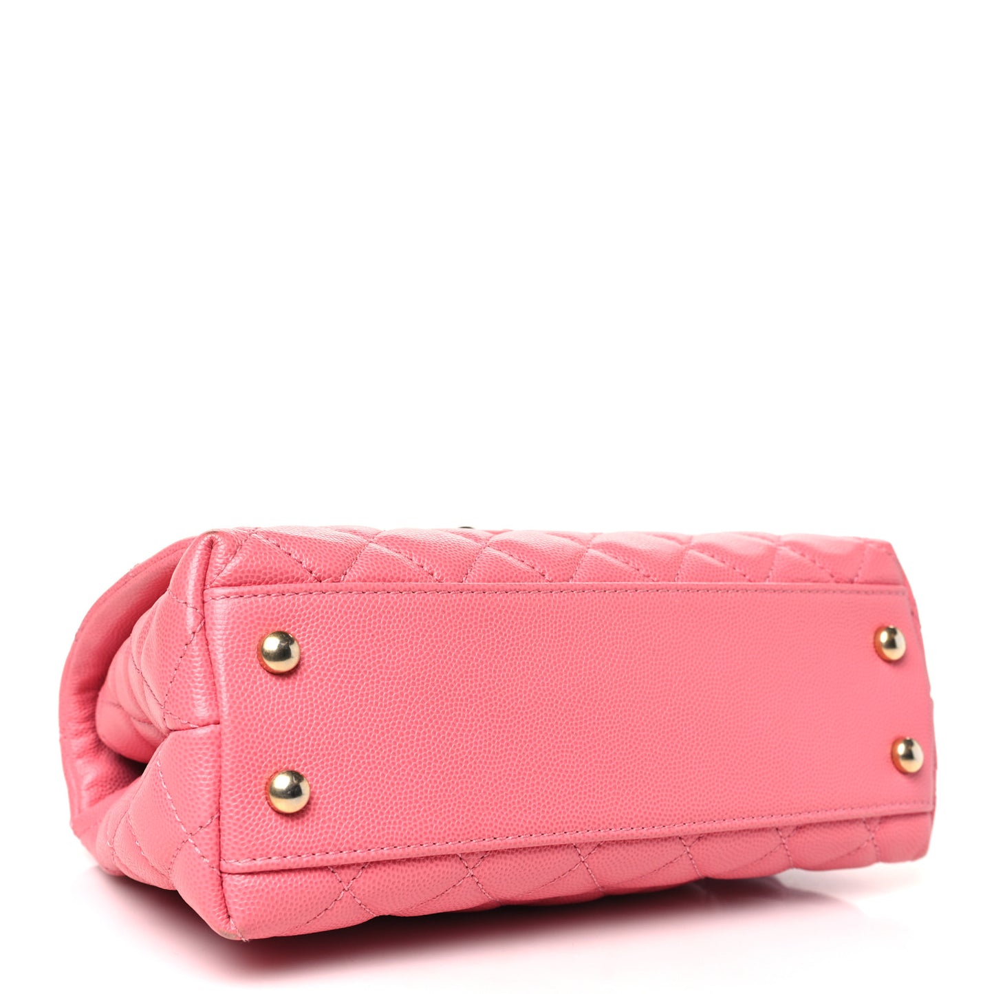 Caviar Lizard Embossed Quilted Mini Coco Handle Flap Pink