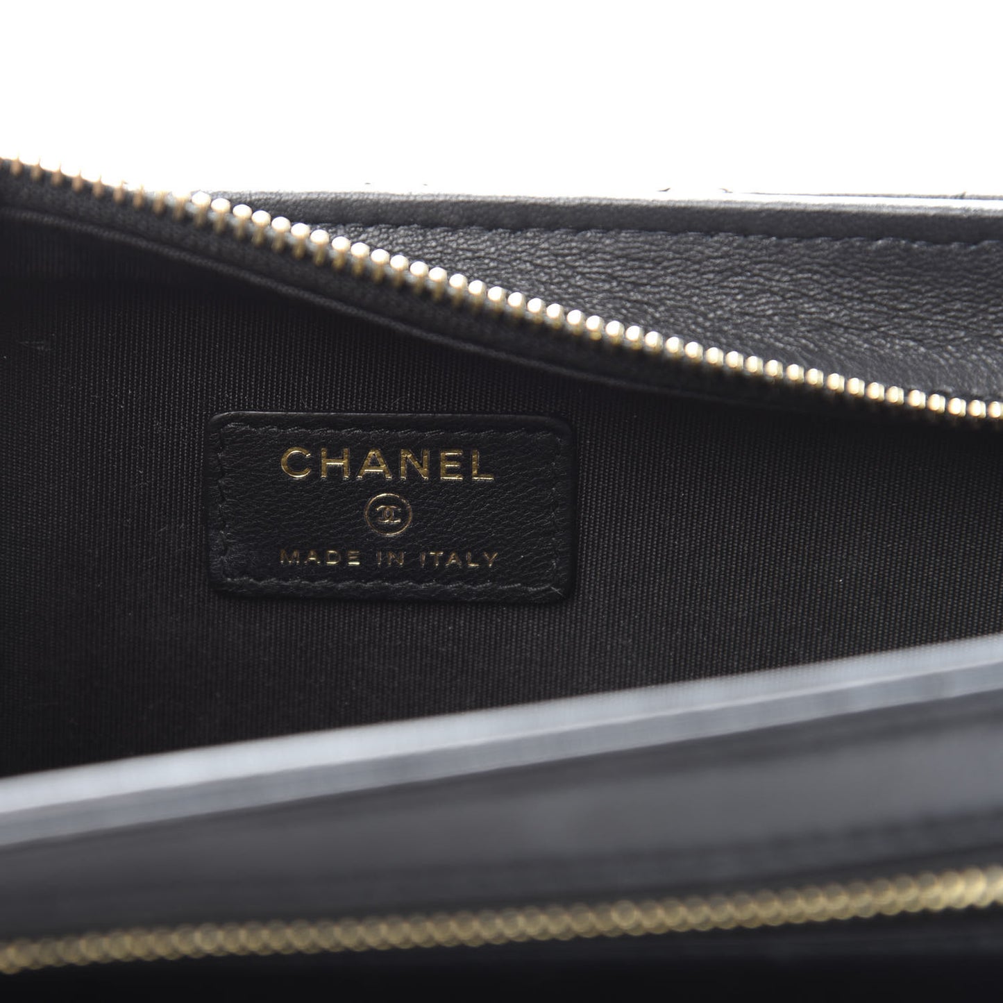Lambskin Quilted Square Front Pocket Clutch With Chain Black