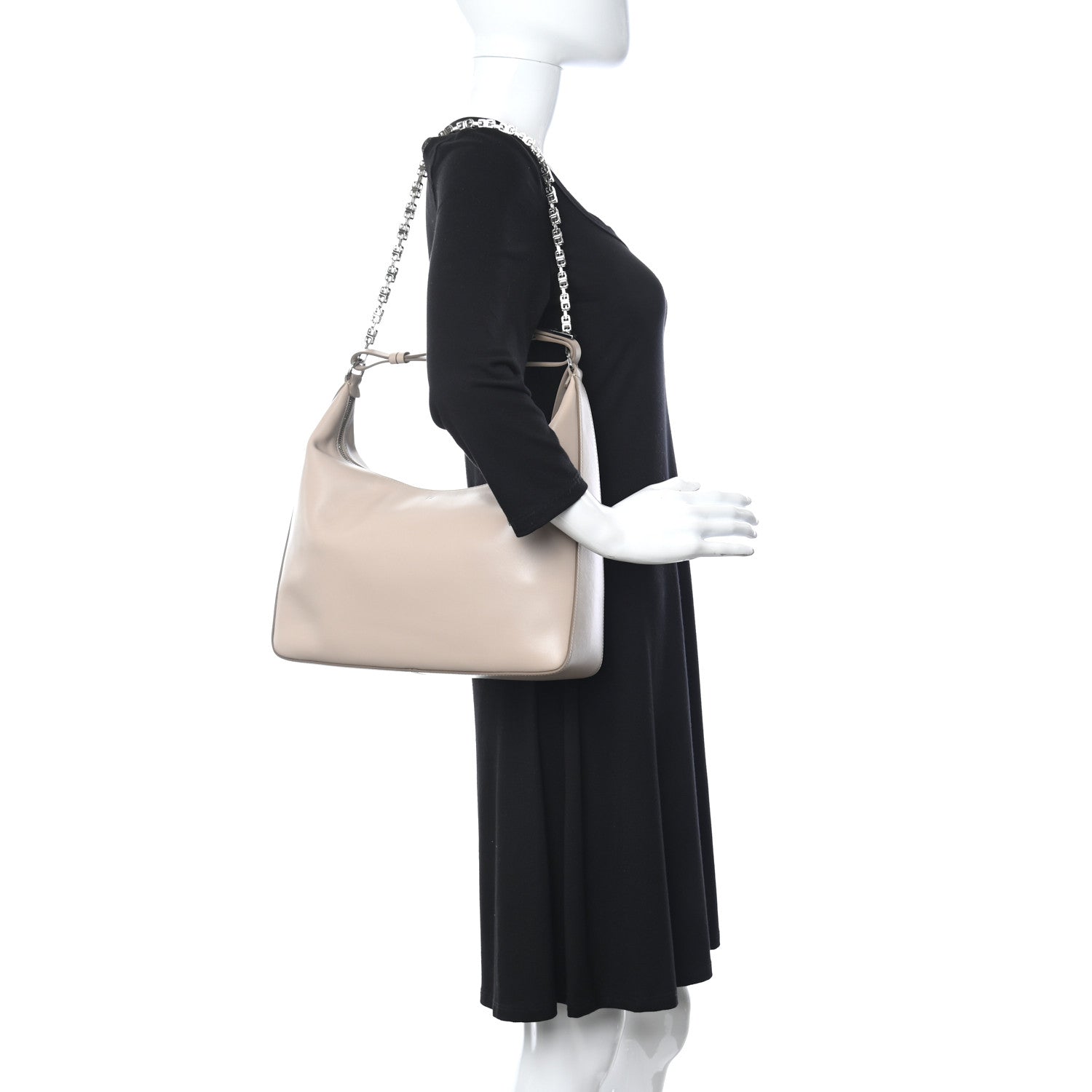 Givenchy Smooth Calfskin Medium Moon Cut Out Shoulder Bag Dune 2 of 9