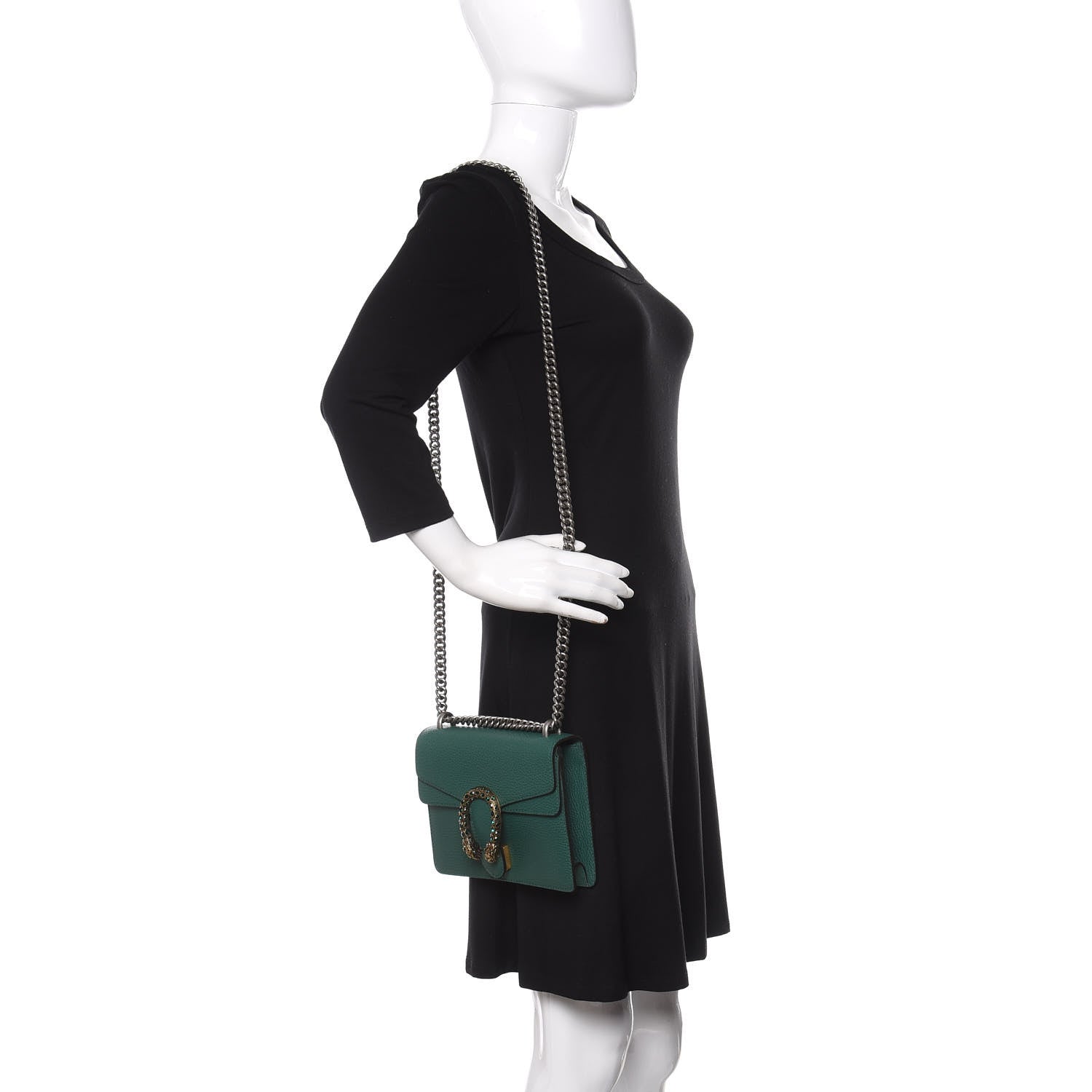 Gucci Calfskin Mini Dionysus Shoulder Bag Emerald 3 of 13