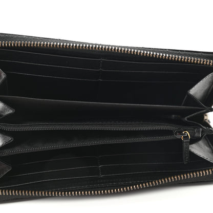 Gucci Calfskin Matelasse GG Marmont Zip Around Wallet Black 5 of 6