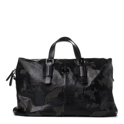 MCM Smooth Calfskin Camo Studded Weekender Bag Black 1 of 11