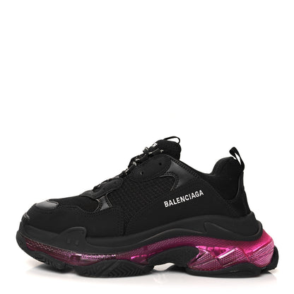 Balenciaga Fabric Mesh Clear Sole Mens Triple S Sneakers 43 Black Pink Neon 1 of 7