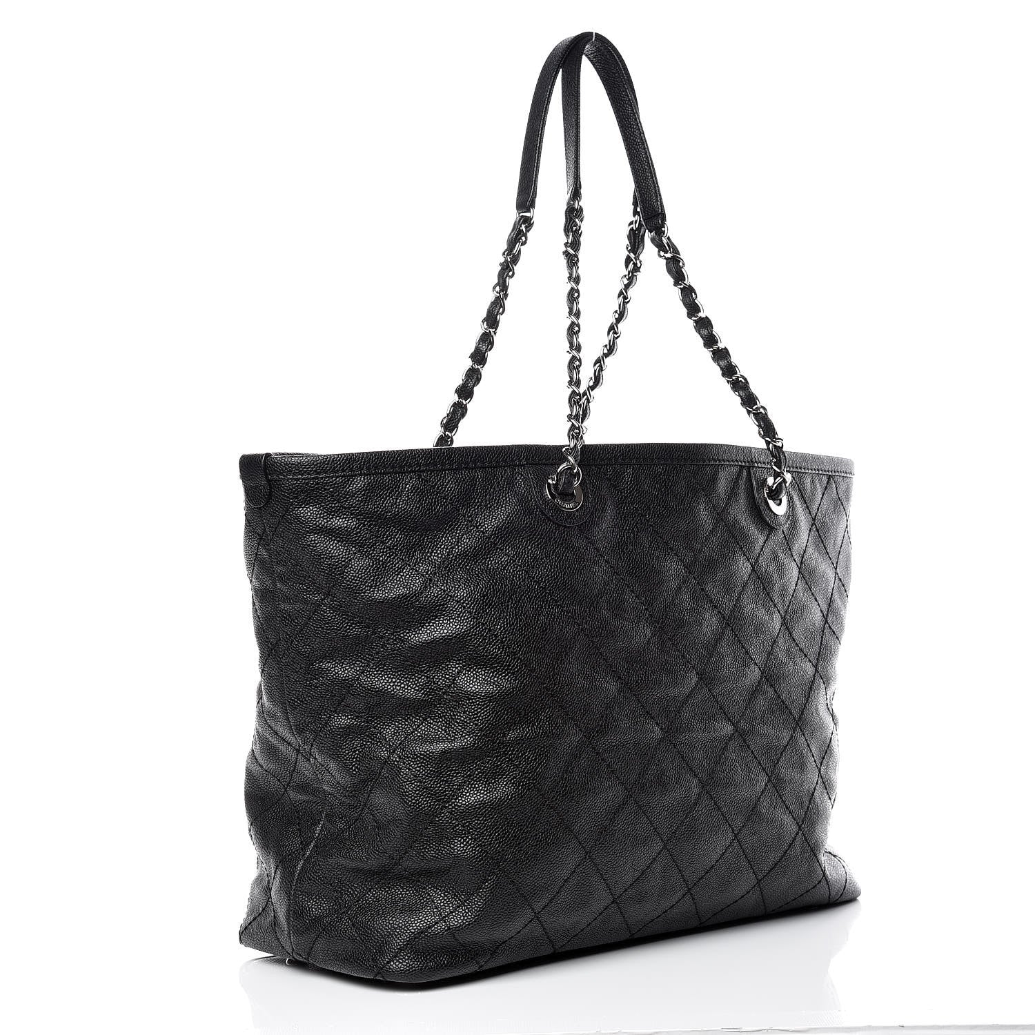 Chanel Grained Calfskin Quilted Large Daily Tote Black 4 of 12
