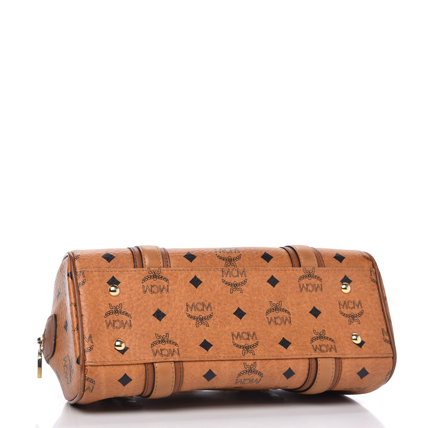 MCM Visetos Boston Bag Cognac 4 of 10