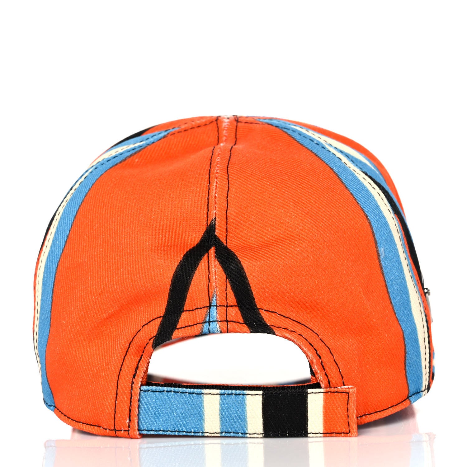 Prada Drill Nylon Striped Womens Baseball Cap M Arancio 5 of 7