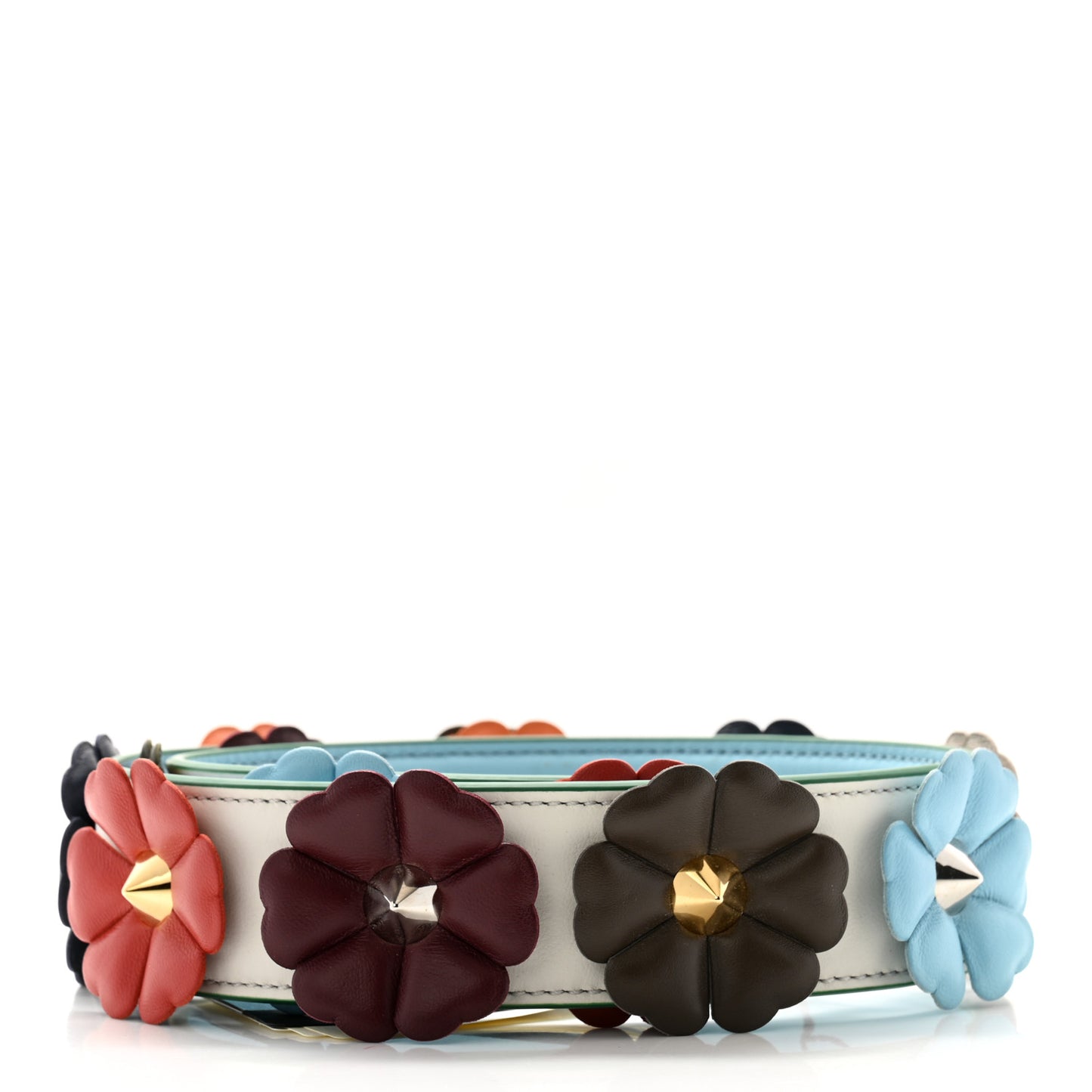 Vitello Dolce Flowerland Bi-Color Studded Strap You White Ice Multicolor