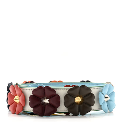 Fendi Vitello Dolce Flowerland Bi-Color Studded Strap You White Ice Multicolor 2 of 5