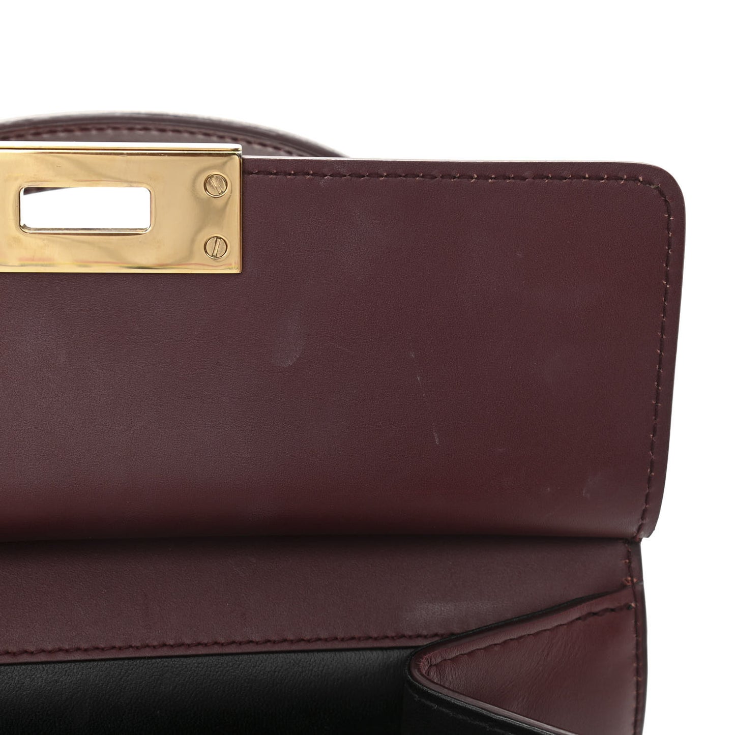 Calfskin Le Dix Cartable S Bag Aubergine