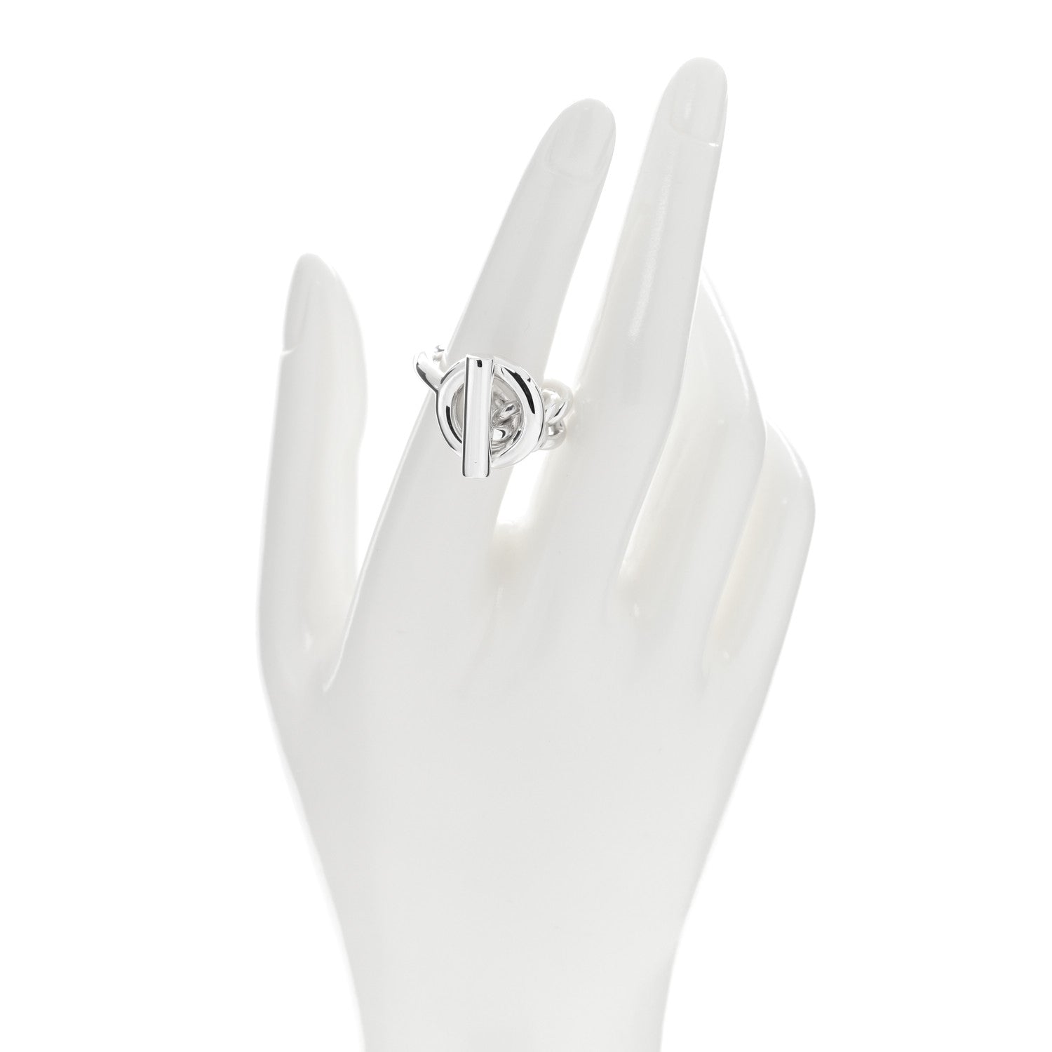 Hermes Sterling Silver GM Croisette Ring 52 6 2 of 5
