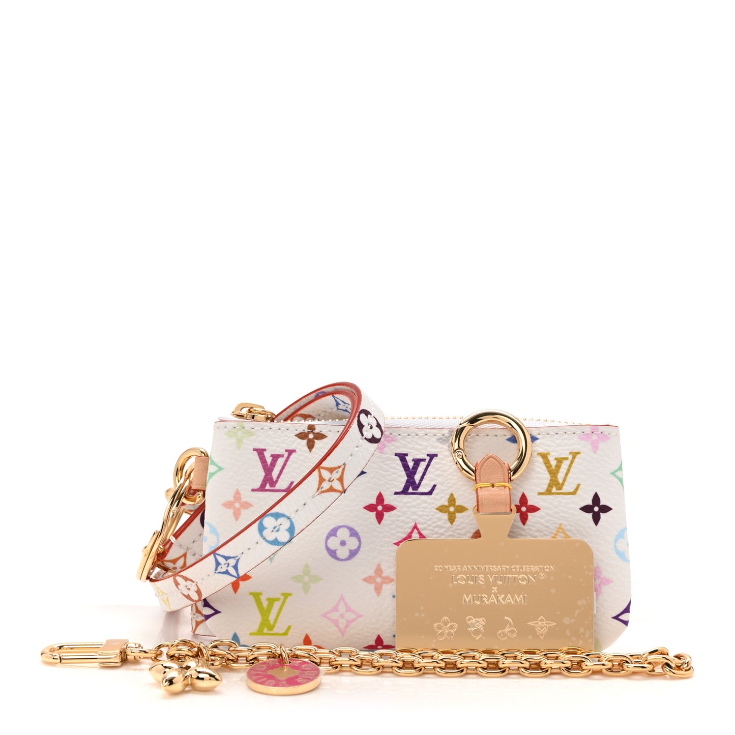 LV X TM Monogram Multicolor Phone Holder White