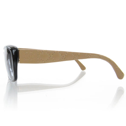 Chanel Leather Quilted CC Sunglasses Black Beige 5201 Q 3 of 7