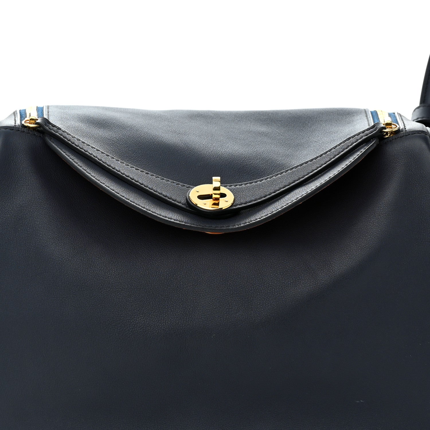 Hermes Swift Verso Lindy 30 Bleu Indigo Orange Poppy 8 of 12