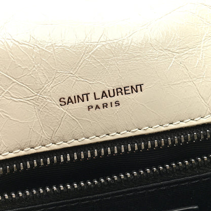 Saint Laurent Crinkled Calfskin Matelasse Monogram Medium Niki Chain Satchel Blanc Vintage 5 of 7