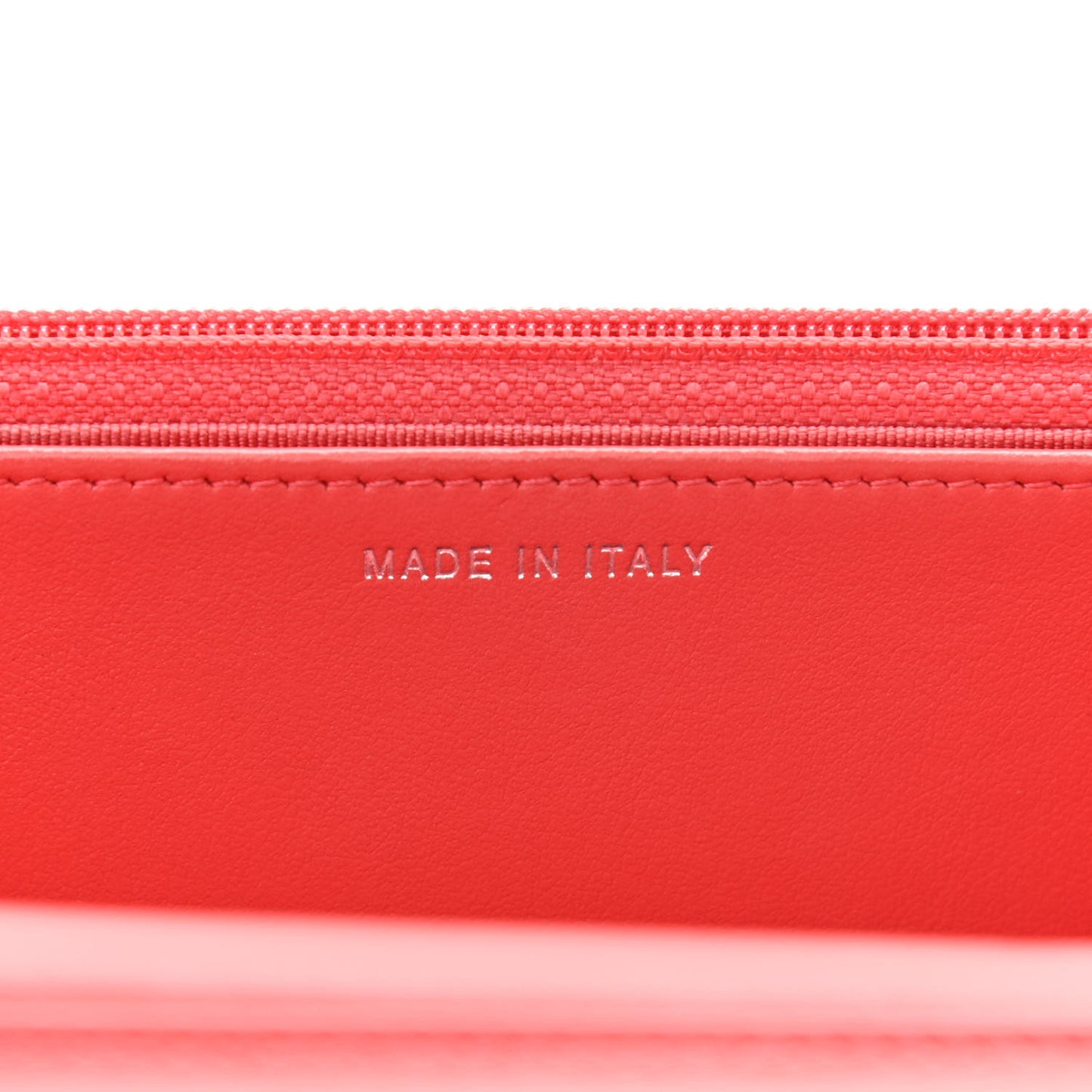 Patent Goatskin Quilted Gabrielle Wallet On Chain WOC Orange