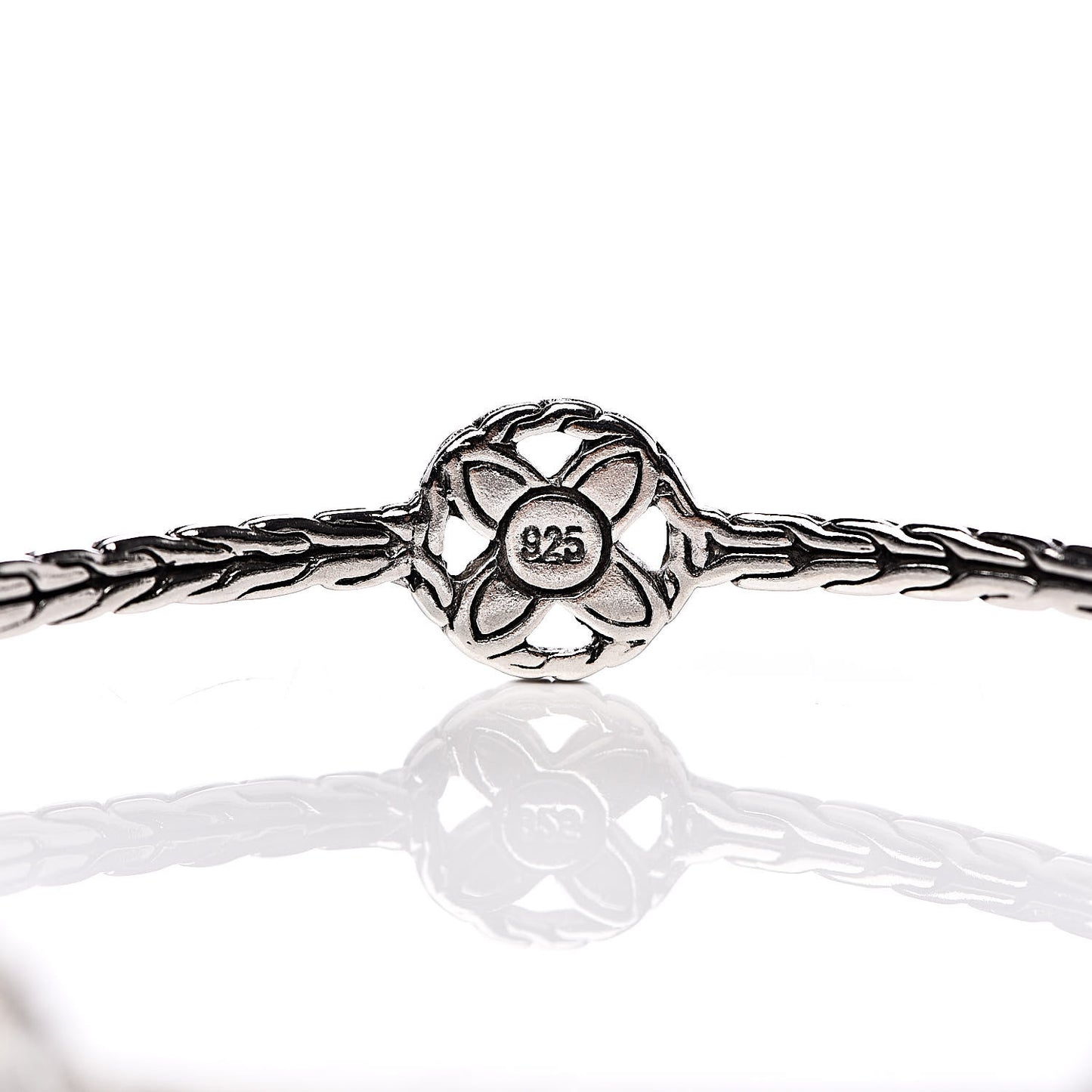 Sterling Silver Enamel Kawung Disc Bangle