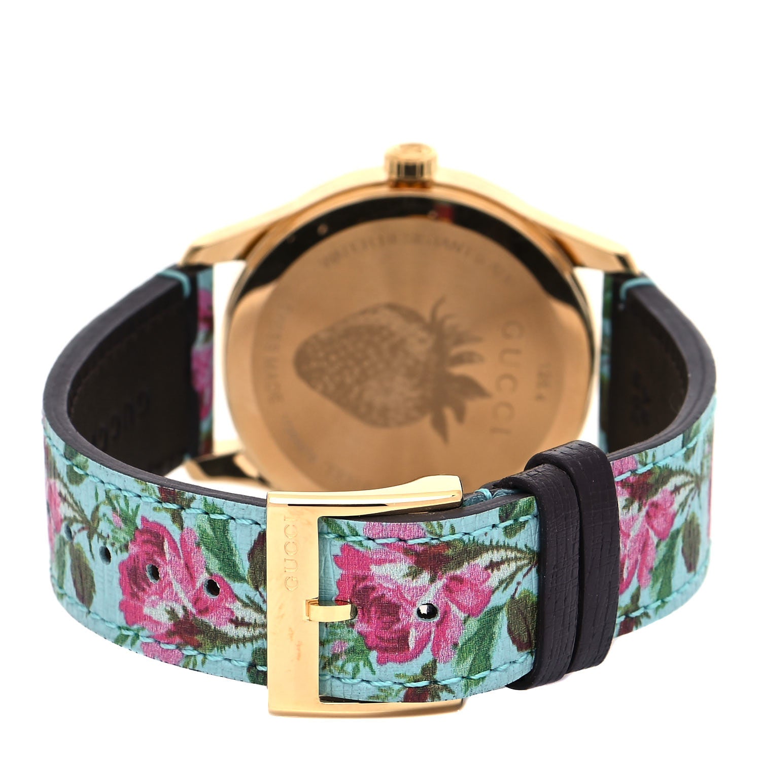 Gucci Stainless Steel Calfskin 38mm G-Timeless Floral Quartz Watch Blue 3 of 4